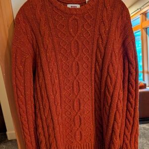 Levi's Men's Burnt Orange Cable Knit Sweater